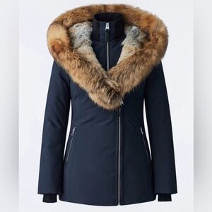 Mackage Women's Fur-Trimmed Black Coat